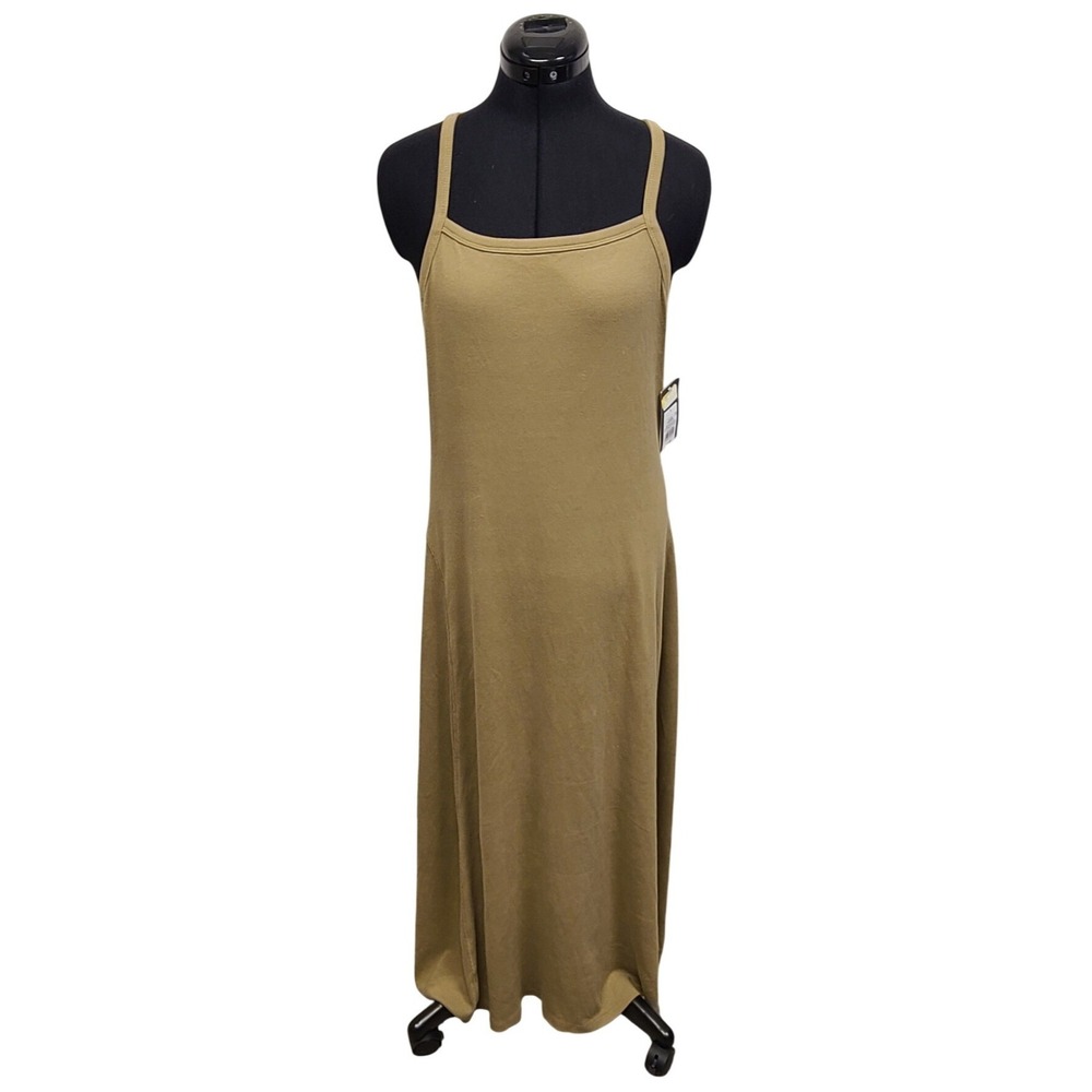 Universal Thread Brown Ribbed Maxi Dress Square Neck NWT Large